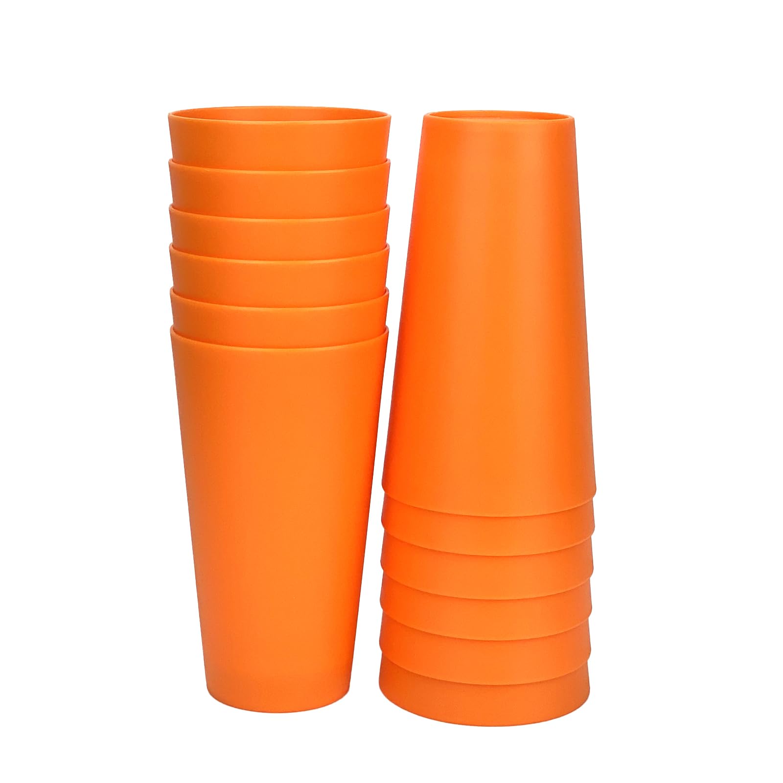 Yalin 32 ounce Plastic Tumblers/Large Drinking Glasses/Party Cups/Iced Tea Glasses,Unbreakable, Dishwasher Safe, BPA Free,set of 12 (Orange)