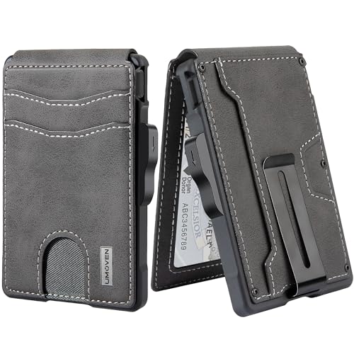 Image of umoven Wallet for Men - with Money Clip Slim Leather Slots Credit Card Holder RFID Blocking Bifold Minimalist Wallet