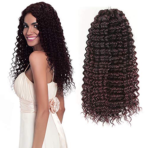 FASHION IDOL Passion Twist Hair 18 Inch Marlybob Crochet Hair 6 bundles Crochet Braiding Hair Extensions For Black Women (Ombre Black Dark Wine TT1B/99J)