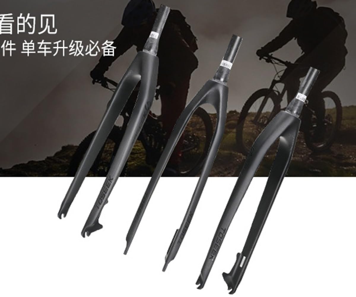 Fourche Rigide VTT 29" En Fibre De Carbone - Axe Traversant 15x110 Mm, Tube Conique 1-1/8" - Pour Pneus 1.0-2.1", Frein à Disque