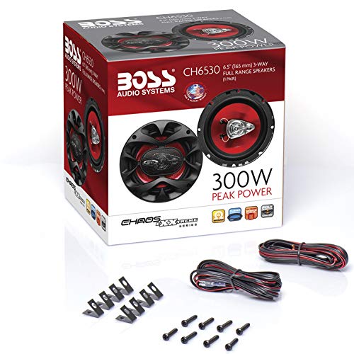 BOSS Audio Systems CH6530 Car Speakers - 300 Watts of Power Per Pair and 150 Watts Each, 6.5 Inch, Full Range, 3 Way, Sold in Pairs