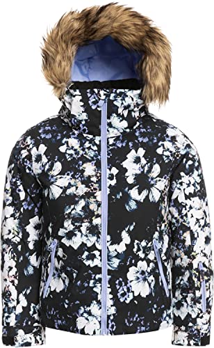 Roxy Girls American Pie DryFlight Snow Jacket (14/X-Large, True Black Black Flowers (KVJ1))