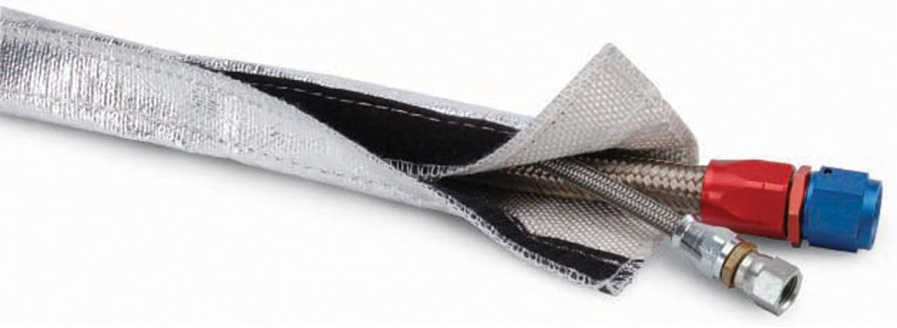 Design Engineering Heat Shroud™ – 2" – 2-1/2" I.D. x 3 ft Aluminized Line Sleeving | Reflects Radiant Heat up to 2000°F | High-Temperature Protection | Hook & Loop Closure