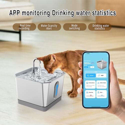 Fuente de Agua para Mascotas 3.5L Acero Inoxidable miniatura 4