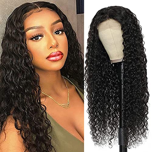 Brazilian Virgin Hair Wig Deep Wave Lace Front Wigs with Baby Hair 150% 24 Inch Curly Lace Frontal Wig for Black Women