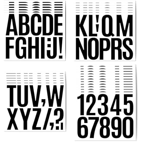336Pieces Black Letter Stickers 30 Sheets Large Letter Stickers 3 Inch Self Adhesive Number Alphabet Stickers for Bulletin Board Letters Mailbox Grad Cap Decoration, DIY Crafts Art Making(Black) Cover