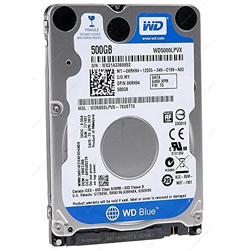【整備済み品】 WESTERNDIGITAL 内蔵 ハードディスク 2.5インチ　500GB 8MB SATA 7mm...