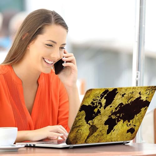 Image of Galaxsia World Map Grunge Full Body Vinyl Laptop Skin /Sticker /Cover Upto 15.6 Inches Laptops Laminated-Removable-HD Quality Compatible for Hp-Dell-Sony-Lenovo-Asus etc.(15x10 Inches)