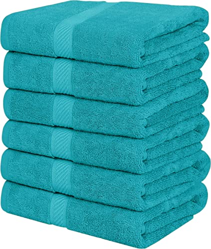Utopia Towels Paquete de 6 Juego de Toallas de baño, 100% algodón Hilado en Anillo (60 x 120 CM) Mediana, Alta absorción, Secado rápido, Toallas de Hotel, SPA y baño de Primera Calidad (Turquesa)