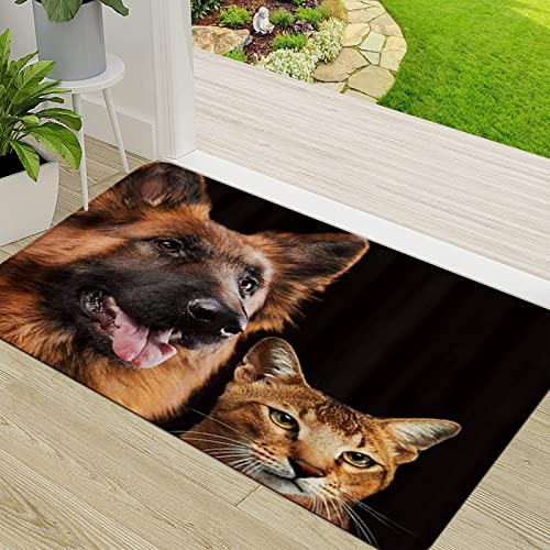 ERICAT Felpudo de Entrada,Perro y Gato Pastor alemán,Alfombra Absorbente para Atrapar,Alfombrilla Antideslizante,Pasillo,Dormitorio,50x80cm