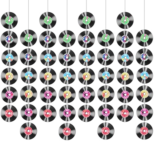 Materiali di alta qualità: realizzate in cartoncino resistente, queste decorazioni per festival musicali sono progettate per durare. Le decorazioni per dischi e i dischi in vinile sono stampati su entrambi i lati, garantendo colori vivaci e un'impressione duratura per la decorazione della parete dei tuoi dischi.