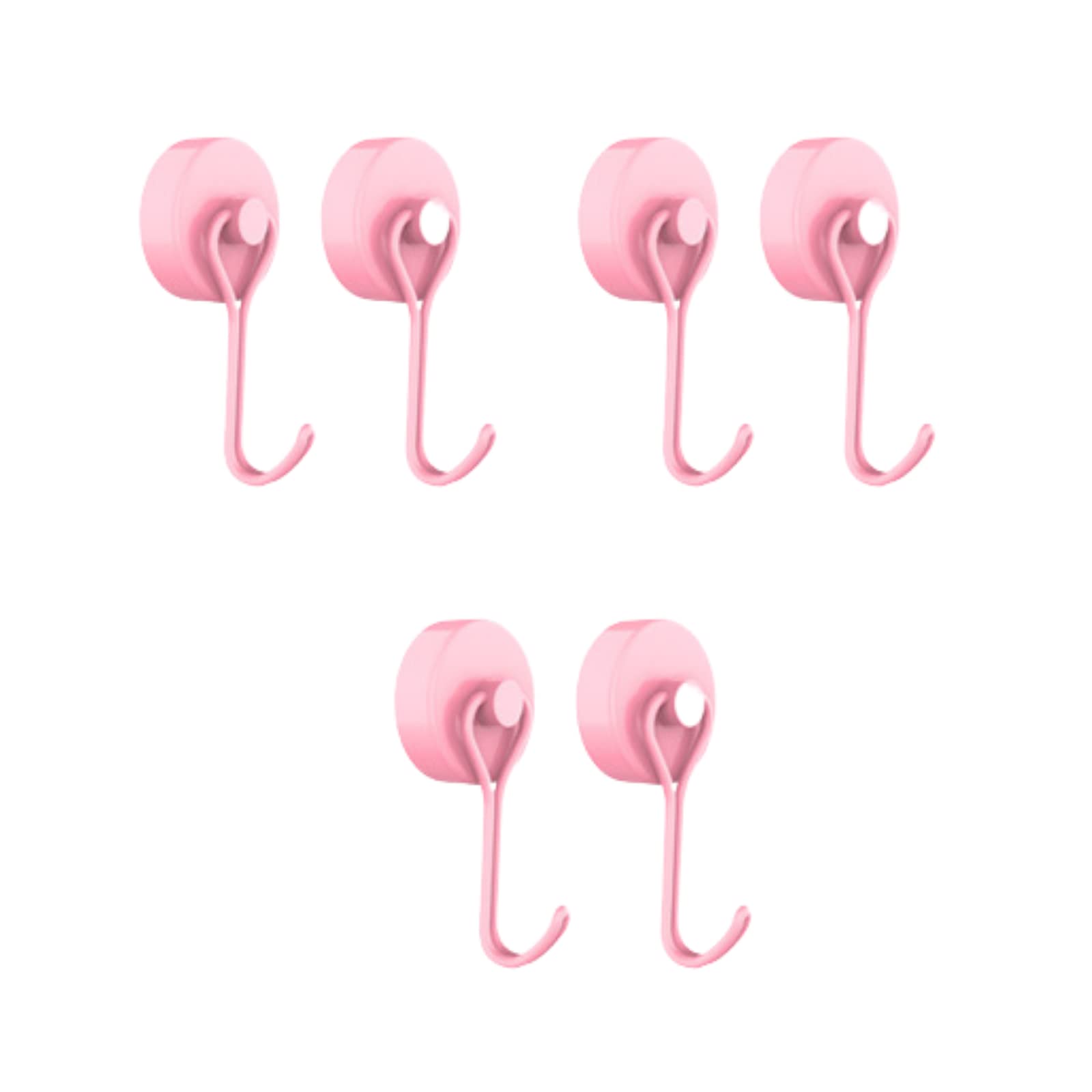 BeyondNice 6Pcs 33lb Colorful Swivel Magnetic Hook - Heavy Duty Neodymium Magnets for Iron Refrigerator Doors, Doors,Ovens,Lockers etc.(Pink)