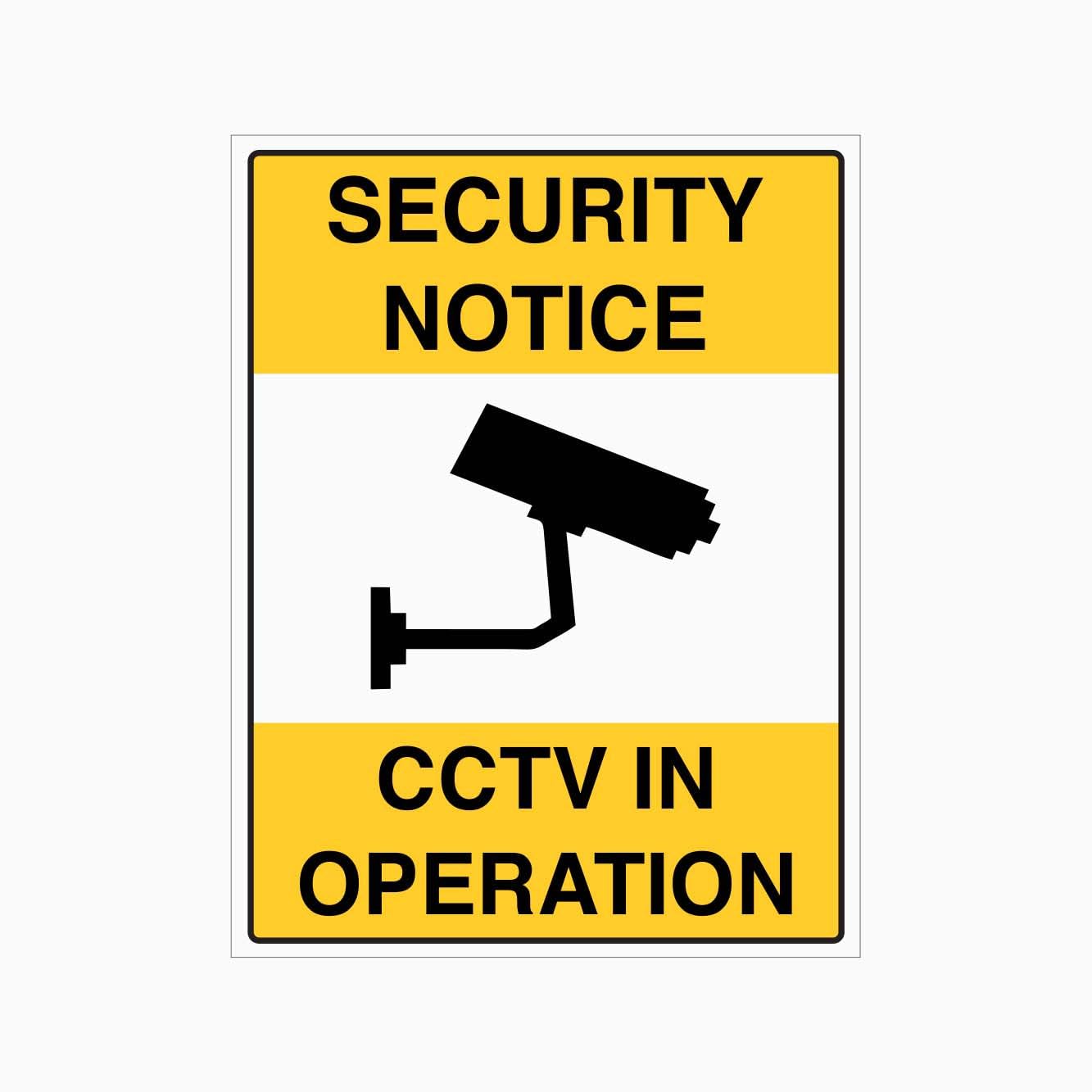 SECURITY NOTICE CCTV IN OPERATION Sign, 12x8 Metal Tin Sign, Notice: CCTV is in operation.