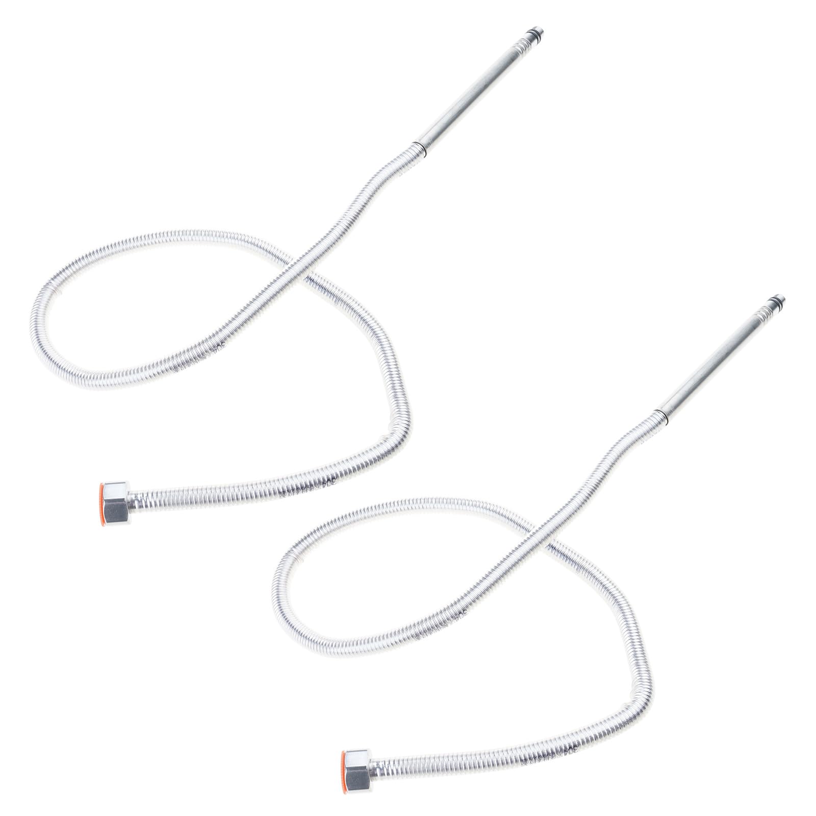 2Pcs Heaters Connecting Pipe Stainless Steels Shower Hose Replacement Faucet Hose Hot and Cold Water Inlet Pipe Enduring Heaters Connecting