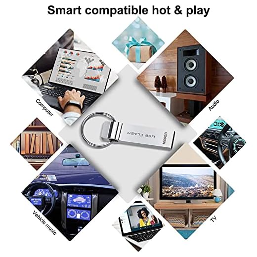 1 TB Memory Stick USB 3.0 Flash Drive impermeable USB Stick de alta velocidad Pulgar Drive con llavero para computadora PC portátil almacenamiento de datos