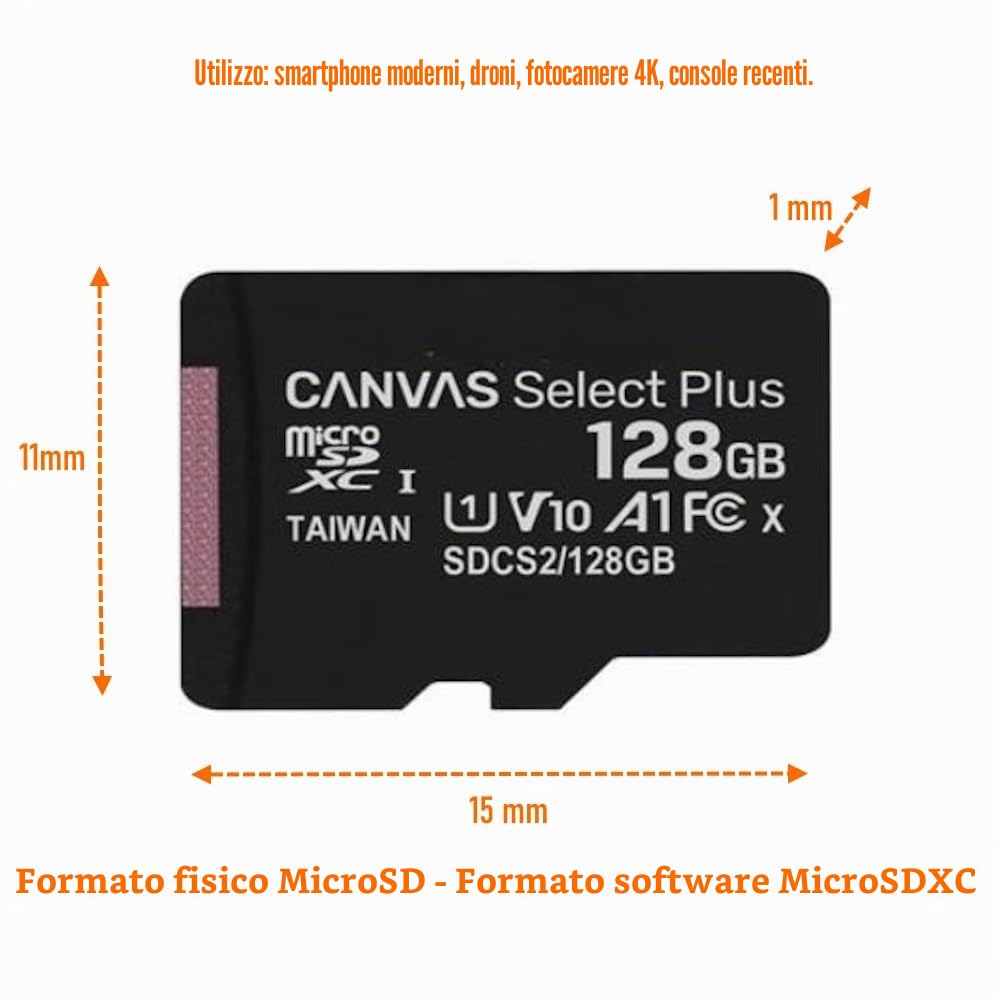 Acce2s - Scheda di memoria Micro SD 128 GB Classe 10 per Samsung Galaxy A32, A12, A42, A02s, A51 5G, A31, A21s, A41, A71, A51, A10, A70, A20e, A50, A40, A7 2018 (18 cm)