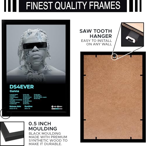 Image of BLINKART Gunna- DS4EVER Wall Photo Frames | Wall Art for Bedroom, Living Room, Studio or Office | Album Cover Print with Spotify Song Link QR Code | Gift for Fans - 8x12 In