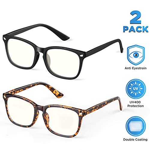 【2Pack】SIPU Blue Light Blocking Glasses for Men Women, Computer Reading Anti Eyestrain& UV400