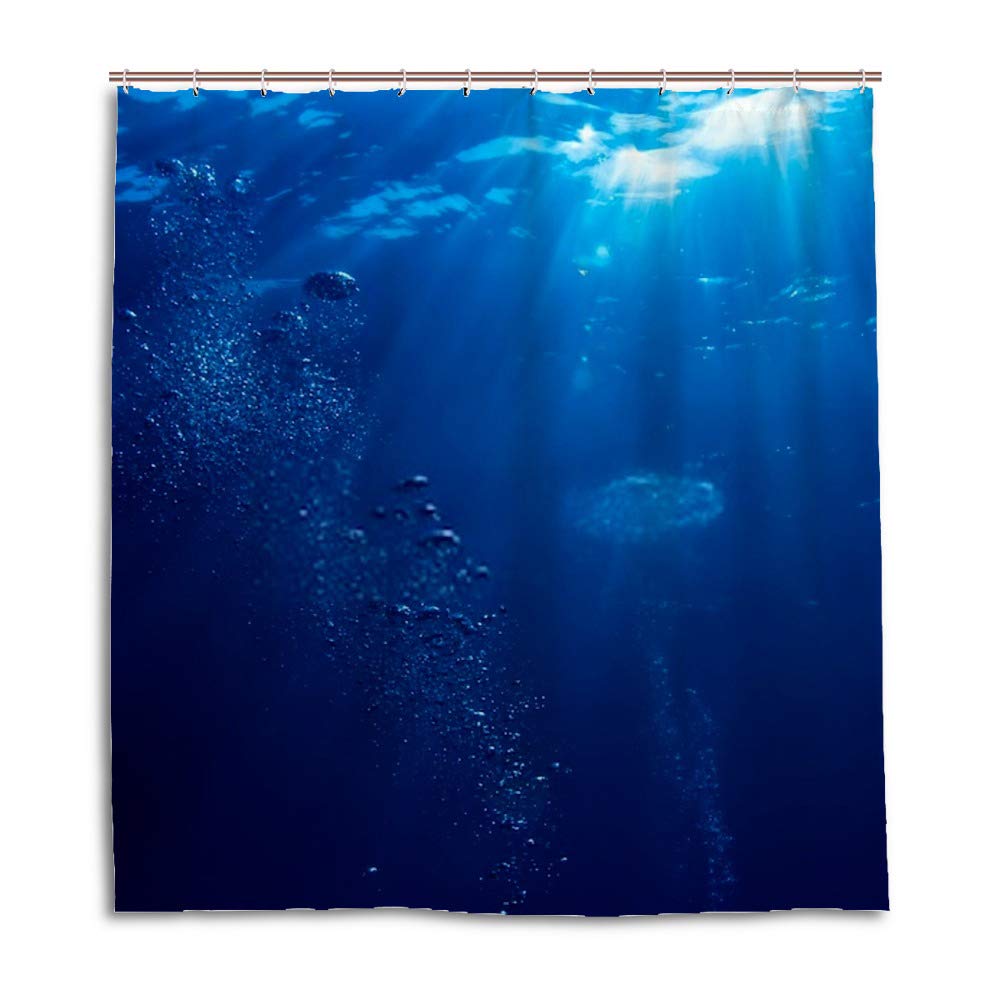 Rideau de douche CHEHONG en polyester imperméable de 170x180 cm avec ses 12 crochets inclus