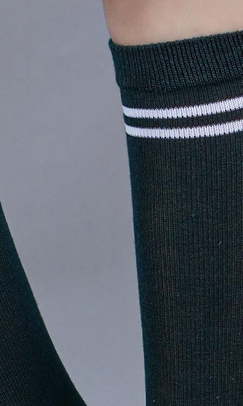 Image of WKLOUYHE Kids school socks for boys and girls,Knee Long Length soft cotton uniform Stripes socks Pack Of 06