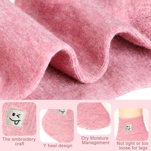 Image of Eurzom 10 Pairs Socks Womens Crew Elastic Ankle Length Cotton Socks Aesthetic Cute Lightweight Low Cut Gifts for Women