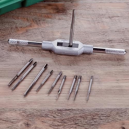 J U H U T O N G Machine Hand Tap Set 10pcs Micro Taps Bit Small Hand Screw Thread Taps M1-M3.5 HSS Mini Metric Plug Tap Adjustable Tap Reamer Wrench Die Tap Wrench 3 J U H U T O N G Machine Hand Tap Set 10pcs Micro Taps Bit Small Hand Screw Thread Taps M1-M3.5 HSS Mini Metric Plug Tap Adjustable Tap Reamer Wrench Die Tap Wrench - Image 3