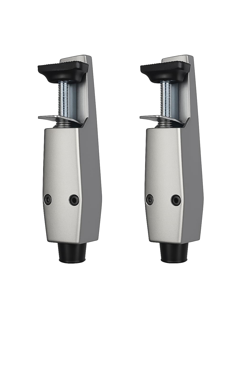 Pacific Doorware Heavy Duty Spring Loaded Step Down Door Stopper (Aluminum Silver, 2 Pack)