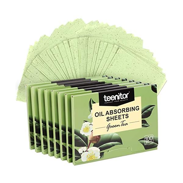 Teenitor Oil Blotting Sheets for Face, 800 Sheets Oil Absorbing Sheets for Face, Natural Green Tea Blotting Paper for Oily Skin, Face Oil Sheets for Your Face Oil Wipes for Face, Oil Control Film