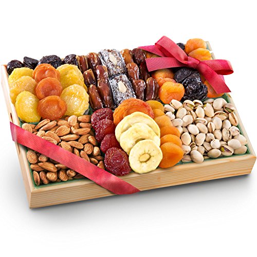 Deluxe Dried Fruit & Nut Gift Tray With Almonds & Pistachios - From the Pacific Coast