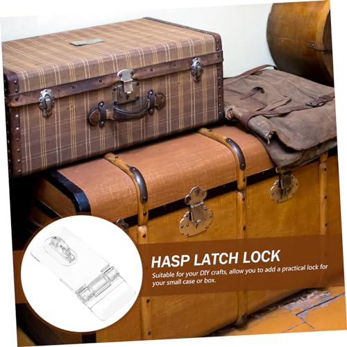 Image of DOITOOL Sets Acrylic Hasp Buckles Locking Latches for Jewelry Box Easy Install Padlock Latch