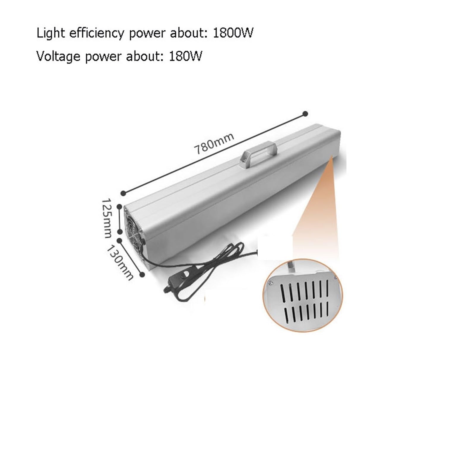 lámpara de curado UV, Lámpara UV Portátil, Máquina De Curado, Recubrimiento Tinta, Pantalla Adhesiva Sin Sombras, Resina Impresión, LED 395nm/405nm/365nm(395NM,1800W)
