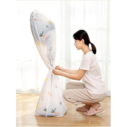 FreshDcart Peva Fdca699 Fan Dust Cover Dust-Proof Waterproof Electric Fan Protective Cover With Adjustable Node For Pedestal Fan,Floor Fan, Table Fan (Multicolor,Pack Of 1)