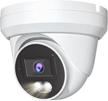 Marquis 4MP PoE IP Turret Dome Camera with Audio, IP Security Camera Outdoor Rated, Waterproof IP66, 108 Wide Angle 2.8mm Lens Color Night