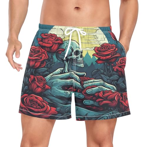 Short de bain respirant séchage rapide maillot squelette Halloween
