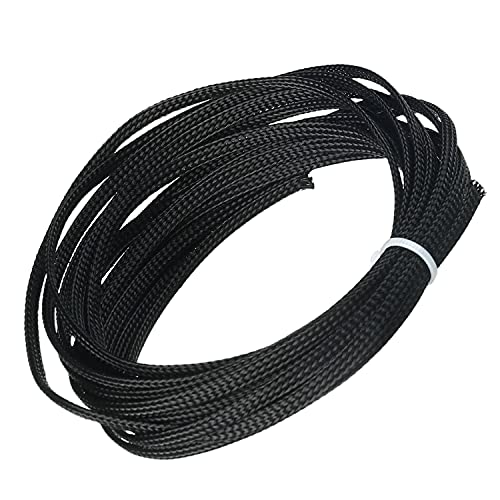 Image of Othmro 16.4ft Black Braided Cable Sleeve, 0.16in Width, 5m Length, Wire Loom Sleeving & Organizer, Pet /Chewing Resistant, Cable Management for TV, Audio, PC, Computer Cords
