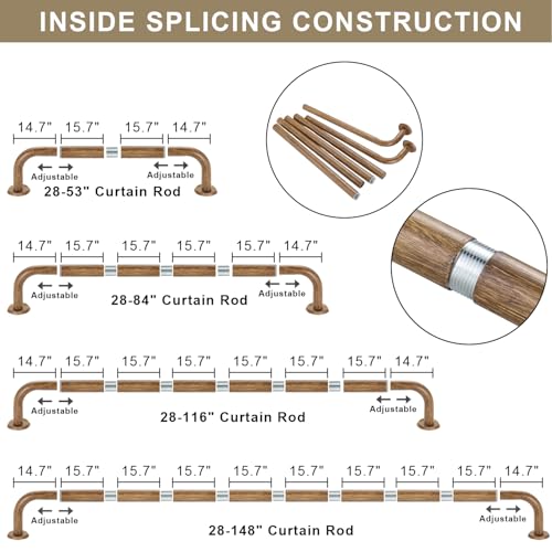 Snapklik.com : Room Darkening Curtain Rods For Windows, 28 To 116 ...