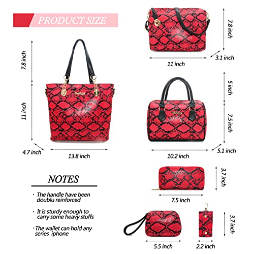 Image of 2E-youth Damen Geldbrsen und Handtaschen Set Tragetasche, Umhngetasche, 5d-red, L