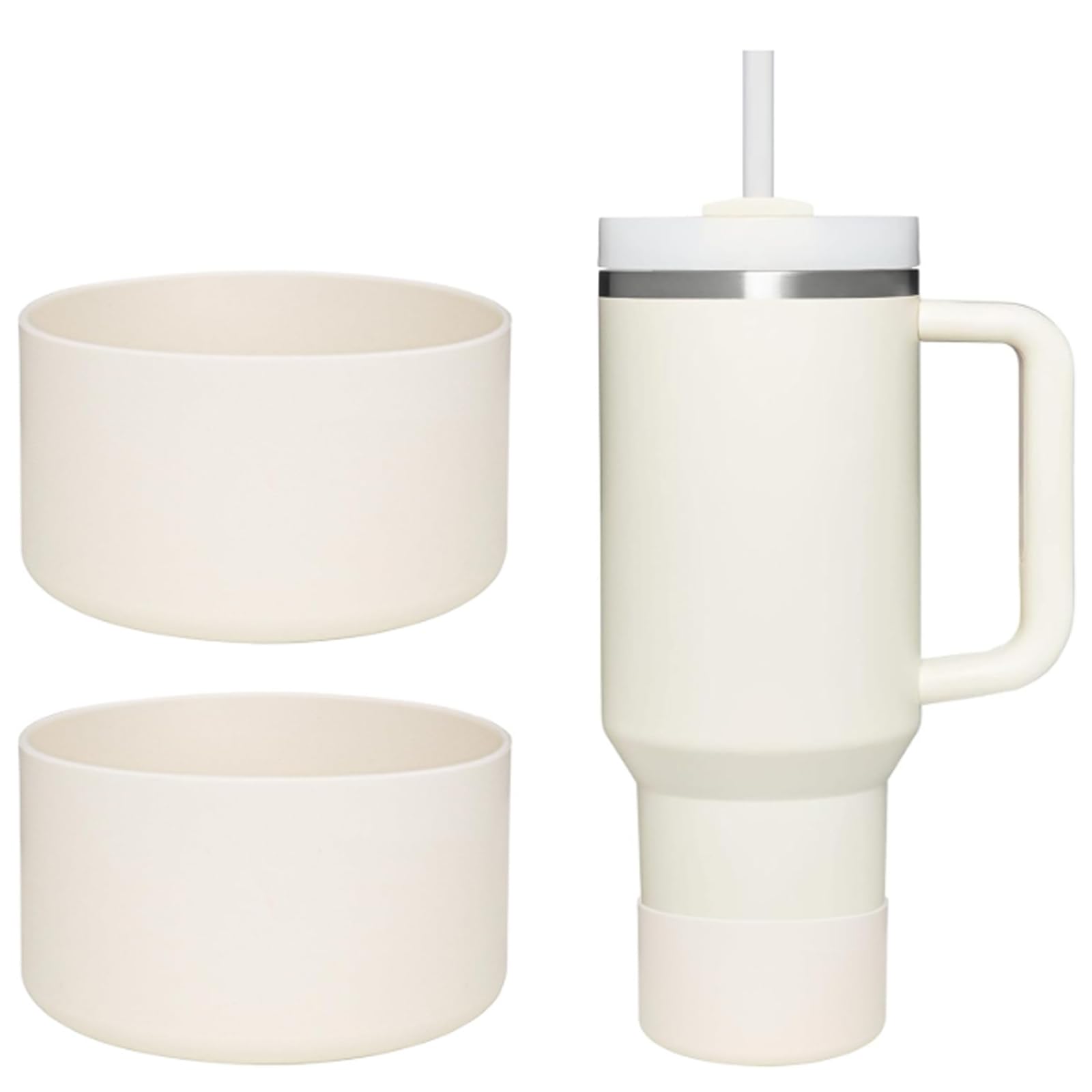 HEYSKAY 2pcs Protective Flask Silicone Boot Base for Stanley Quencher Adventure 30oz 40oz & Stanley IceFlow 20oz 30oz Tumbler, and Compatible with 12-24oz Hydro Sport Water Bottles,Yeti and More โ image 1