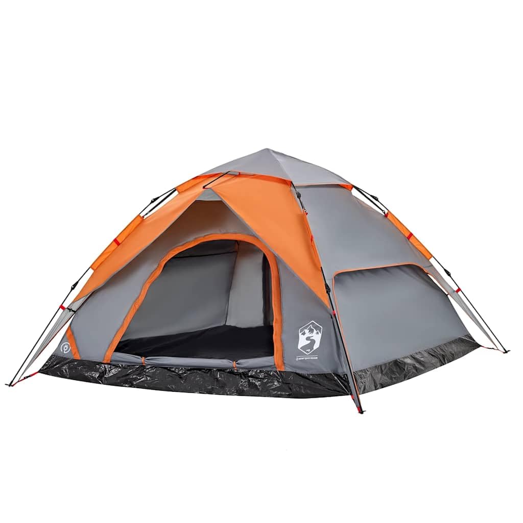 vidaXL Camping Tent Dome 5-Person Grey and Orange Quick Release — image 1