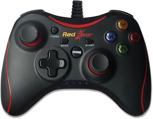Redgear Pro Series Wired Gamepad with Integrated Force Feedback, Illuminated ABXY Keys, Ergonomically Design, 1.8m USB Cable for PC