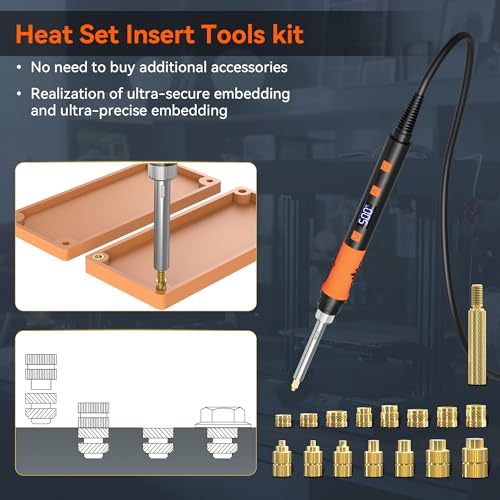 Image of Threaded Inserts Set, 220Pcs Heat Inserts & Heat Set Insert Tips