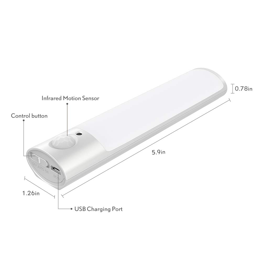 Sensore di movimento PIR lampada da parete a Led bianco grigio scala a gradini cucina wc Washstand comodino luce notturna dimmerabile  39