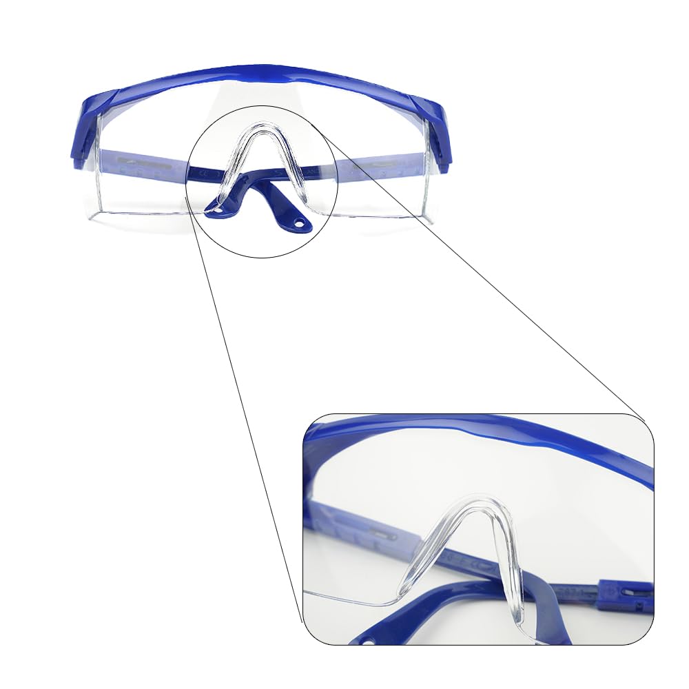 Ginddy Kids Safety Goggles, Blue Frames with Clear Lenses, Anti-Fog, Anti-Scratch, Wrap Around, Ideal for Cycling Painting - Image 4
