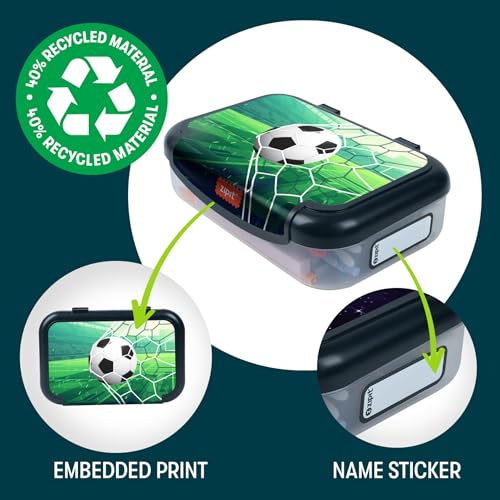 Image of ZIPIT: Pencil Box Bundle: Soccer & Race Car - Recycled Plastic Cases, Large Capacity Storage Organizers, School Supplies-Stationary, Kids-Girl-Boy