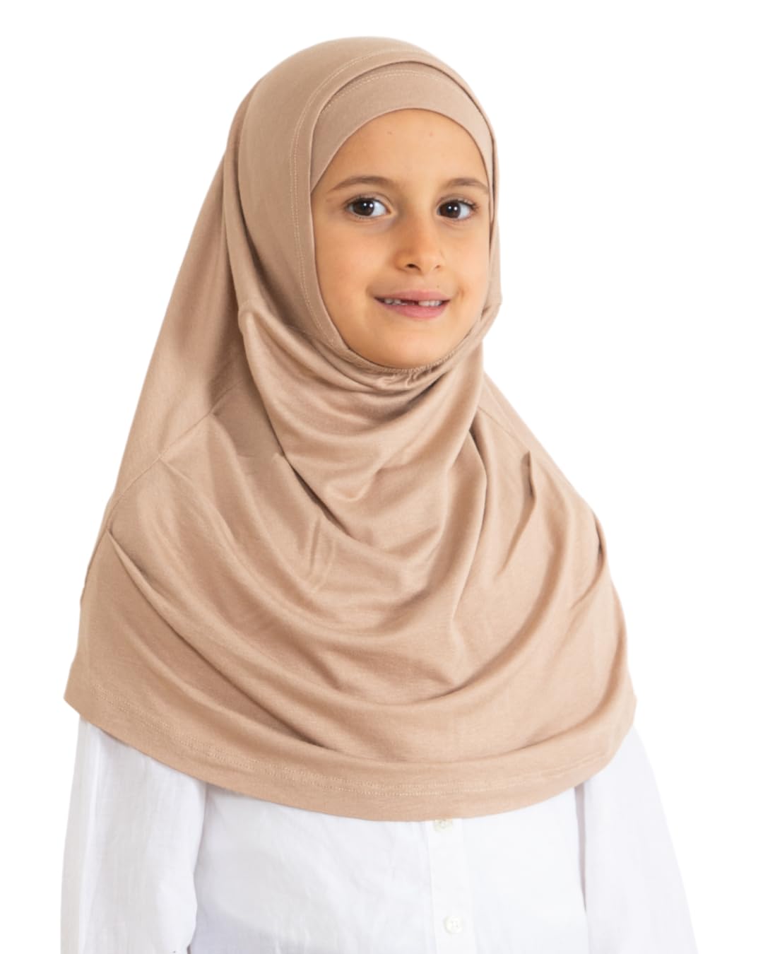 Prien Easy To Wear Hijab For Girls, Muslim Scarf for Kids, Instant Hijabs For Women, Viscose Children Scarves For Ramadan Eid (Deep Mink)