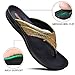 AEROTHOTIC Comfortable Arch Support Flat Sandals for Women Comfy Toe Post with Cute Soft Padded Straps Casual Fashion Vacation Essentials Dressy Shower Sandals (Sela Brown, Size 6)