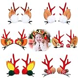 🎅🦒 [material] la horquilla de reno de Navidad está hecha de tela y plástico. Es cómoda y hermosa, robusta y ligera, no se deforma ni se rompe fácilmente, y es duradera.