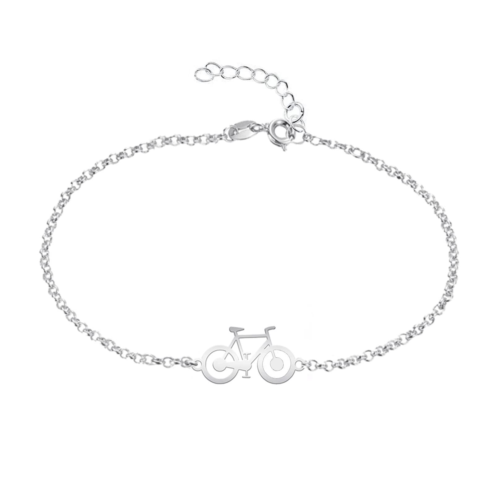 Pulsera Bicicleta Hombre Mujer Plata - Regalo Perfecto Ciclistas o Aficionados a ciclismo bicis y deportes