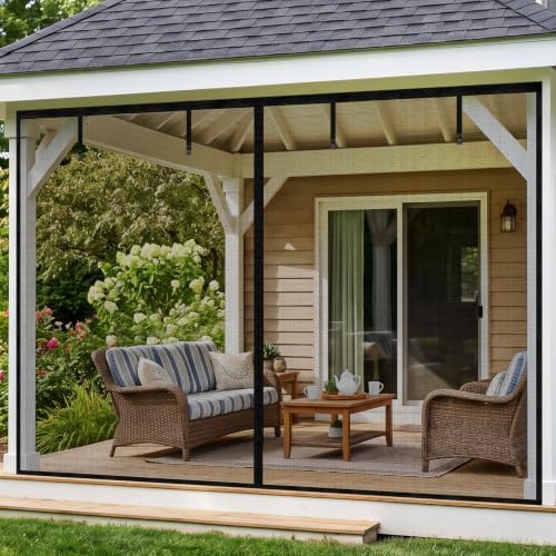 Apipi 10' x 8' Outdoor Patio Screen Magnetic Closure, Keep Mosquito Bug Out