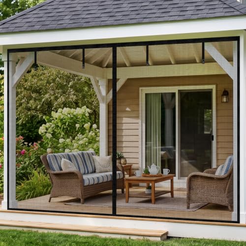 10' x 8' Fiberglass Patio Screen Magnetic Closure for Mosquito Bug Out